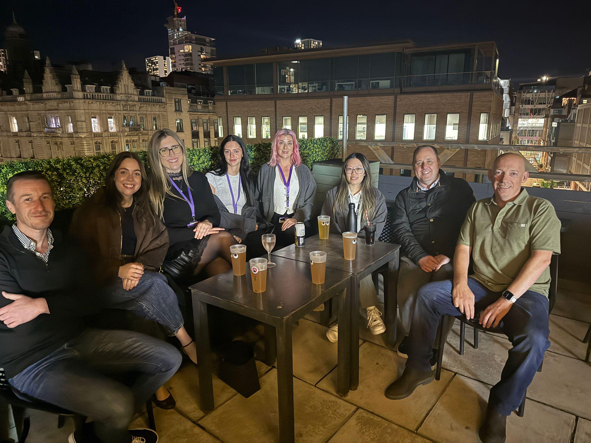 Hopton Analytics team social on a Leeds rooftop